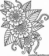 Coloring Flowers Pages Flower Colorpagesformom Advanced Adult Print sketch template