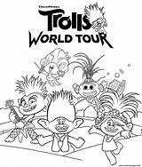 Trolls Coloring Tour Pages Dreamworks Printable Print Book sketch template