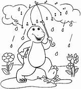 Barney Dot Rain Coloring Activity Pages sketch template