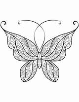 Papillon Zentangle Mariposa Coloriage Adulti Mandala Insectes Insetti Coloriages Insekten Mariposas Insectos Papillons Farfalle Erwachsene Malbuch Jolis Adults Schmetterlinge 2602 sketch template