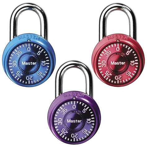 master lock padlock tri mini dial combination lock    wide