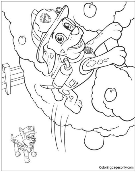marshall paw patrol coloring page  coloring pages