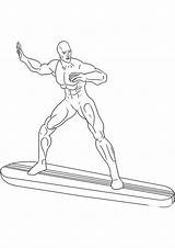 Coloring Pages Silver Superhero Surfer Print Size Amazing sketch template