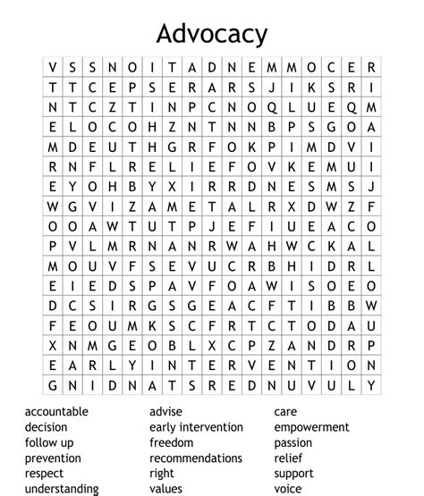 advocacy word search wordmint
