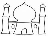 Masjid Mosque Dot Gambar Coloring Clipart Mewarnai Printable Cartoon Ramadan Kids Pages Clip Grace Islamic Templates Mesjid Mosques Activity Drawing sketch template