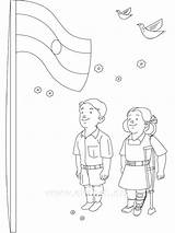 Flag Colouring Drawing Independence Getdrawings Hoisting 1492 sketch template