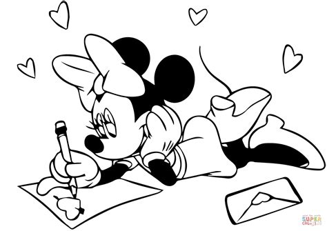 minnie preparing  valentines day coloring page  printable