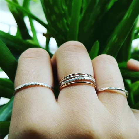 Mixed Metal Ring Stack 🌹rose Gold Vermeil And Sterling Silver Im