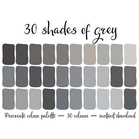 shades  grey colour palette etsy