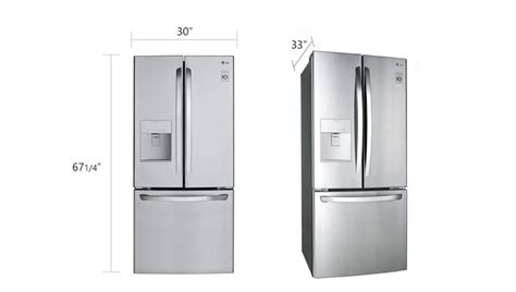 lg lrfws2200s 30 inch french door refrigerator standard depth inverter