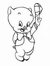 Porky Pig Tunes Coloring Pages Looney Loony Color Page2 Disney Dinokids Cartoon Kids Animal Pigs Print Colouring Fun Printable Close sketch template