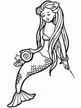 Sirenas Sirena Pages Mermaids sketch template