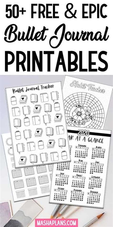 bullet journal printables masha plans