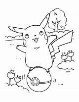 Coloring Pokemon Pages Pokeball Pickachu Go sketch template