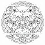 Coloring Ocean Mandalas Book Mandala Pages Adult Printable Preview Colouring Seahorse Adults Print Books Cover Sheets Back sketch template