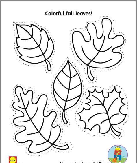 simple leaf labeled coloring pages