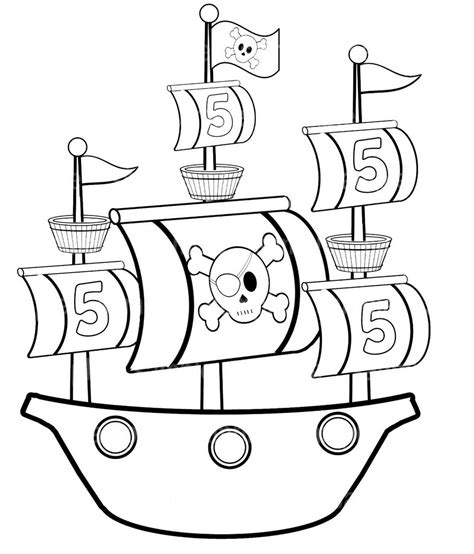 simple pirate ship coloring pages  preschool
