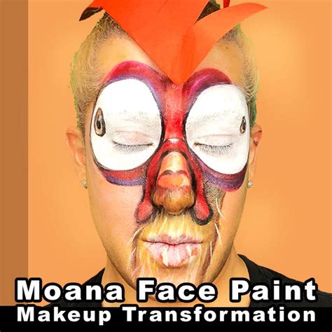 Cartoon Makeup Transformation Moana Face Paint Hei Hei Youtube