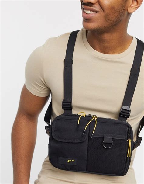 bershka chest bag  black asos