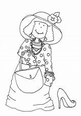 Dress Digi Stamps Dearie Dolls Pm Posted Drawing sketch template