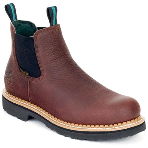 mens georgia waterproof steel toe romeo boots brown  casual shoes  sportsmans guide