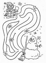 Maze Mazes Kids Easy Christmas Printable Snowman Preschool Allkidsnetwork Winter Print Worksheets Pages Printables Puzzle Activities Kindergarten Tons Puzzles Snow sketch template