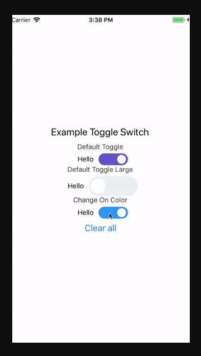 toggle switch component  react native reactscript