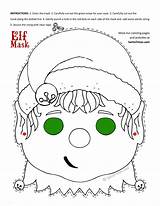 Mask Elf Santa Coloring Christmas Printable Reindeer sketch template