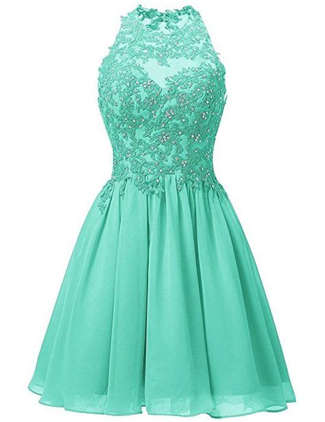 cdress appliques bodice short chiffon homecoming dresses backless prom formal gowns turquoise