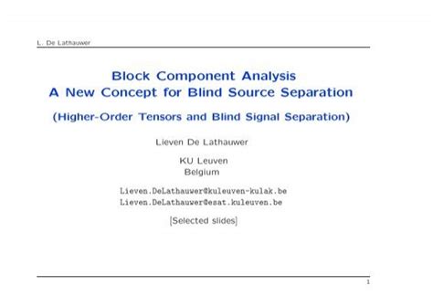 block component analysis   concept  blind source