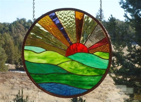 Stained Glass Window Panel Forever Sunset 2 Stained Glass Hanging