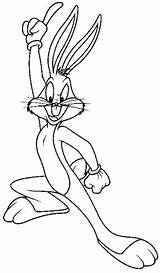 Bunny Bugs Coloring Pages Finger Cartoons Raises Drawings Drawing Kb Gif Print sketch template