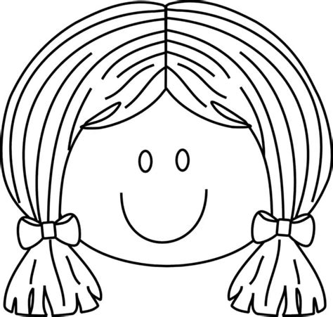 cute girl face coloring page  printable coloring pages  kids