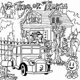 Coloring Pages Halloween House Printable Haunted Kids Colouring Mansion Hard Color Older Thomas Print Scary Difficult Children Tank Engine Adult sketch template