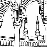 Mecca Saudi Arabia Thecolor Mecque Tenis Masjid Landmark Landmarks Getdrawings Haram sketch template