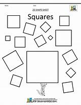 Square Shapes Different Template Squares Worksheets Printable 2d Clipart Basic Shape Kindergarten Triangles Math Rectangles Info Pdf sketch template