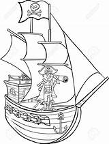 Bateau Capitaine Jolly Nave Designlooter Pirata Contenedores Imprimé Myloview sketch template