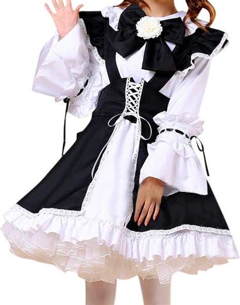 momker women s cute maid costume japanese anime sissy maid dress french