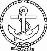 Captain Anchors Wecoloringpage Corps Emblem Clipartmag Getdrawings Corda sketch template