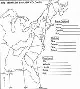 Colonies 13 Map Blank Worksheet Printable History Coloring Social Studies Colonial Worksheets America Original Outline American Mnemonic Grade States War sketch template