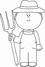 Farmer Mycutegraphics Coloring Pitchfork Clipartkid sketch template
