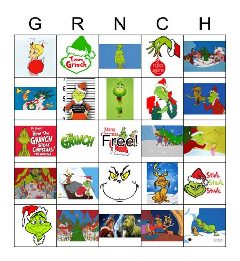 grinch bingo card