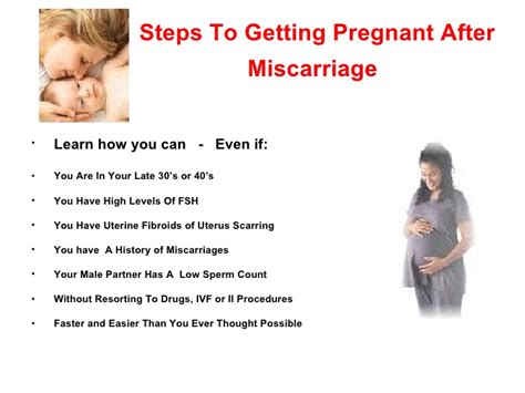 steps to getting pregnant after miscarriage