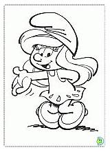 Coloring Smurfette Pages Dinokids Smurfs Print Book sketch template