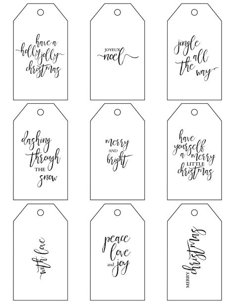 printable christmas gift tags  holiday wrapping simple christmas