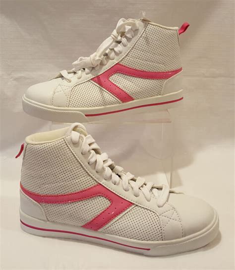 womens white high top lace  sneakers size    ebay