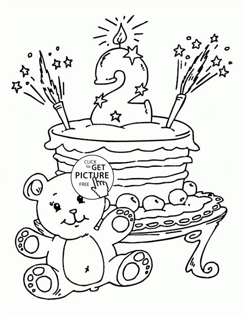 birthday cake coloring page  kids holiday coloring pages