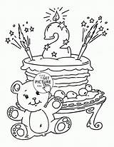 Coloring Birthday Pages Happy Kids 6th Cake 2nd Printable Holiday Cakes Wuppsy Sheets Printables Colouring Color Old Holidays Girl Book sketch template
