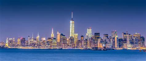 york city manhattan downtown skyline skyview