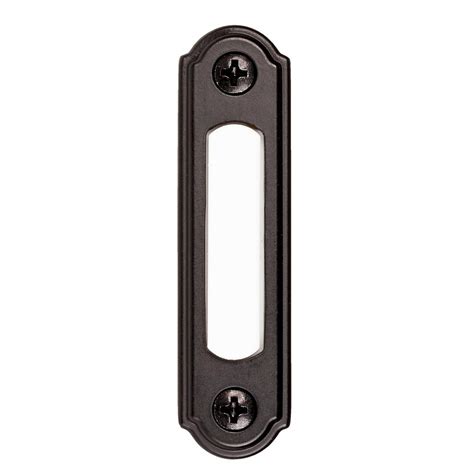 hampton bay wired door bell push button black surface mount hardware rectangular ebay